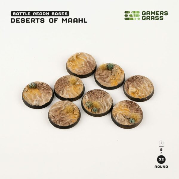 Gamers Grass - Deserts of Maahl Bases Round 32mm (x8)