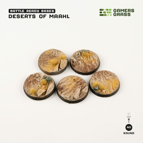 Gamers Grass - Deserts of Maahl Bases Round 40mm (x5)
